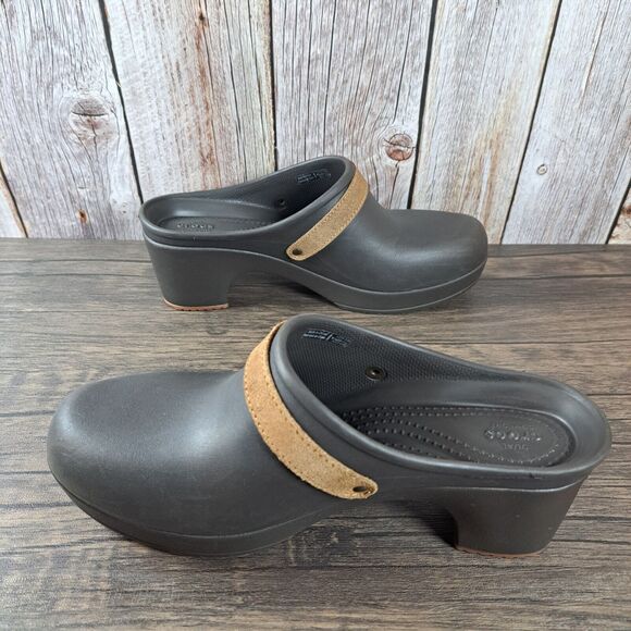 Crocs Sarah Clog Dual Comfort Slip On Mules Women's Sz 8 Brown - Picture 5 of 9